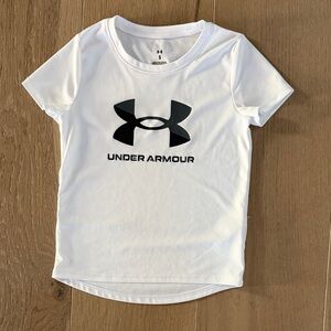 Under Armour Kids White Tee with Black Logo